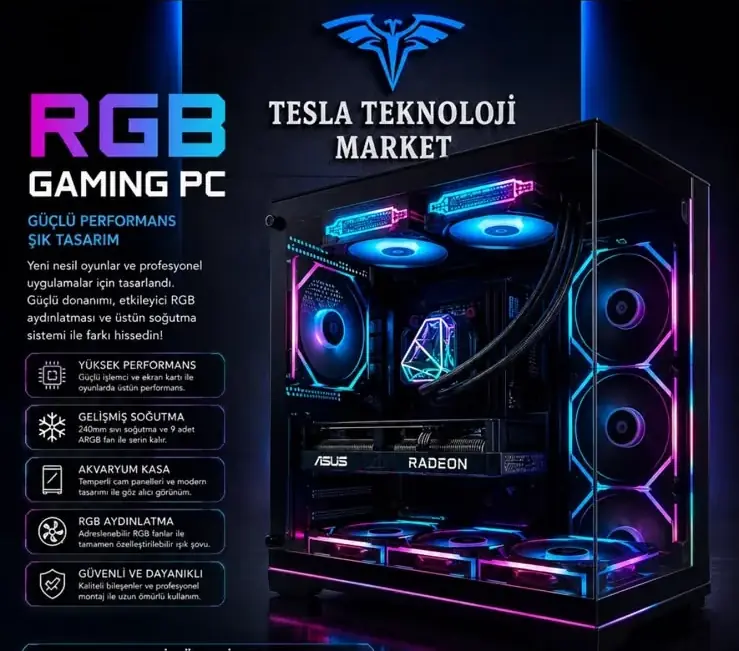 RGB Gaming PC Intel Core i5-12400F AMD Radeon RX 7600