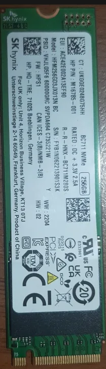 SK hynix BC711 256GB M.2 NVMe SSD